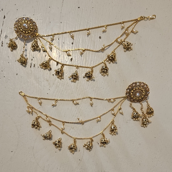 Large Lot, Indian Bollywood Style Gold Tone Bridal Jewelry Necklaces Earrings - Picture 12 of 12